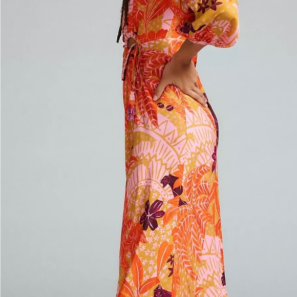 Farm Rio Puff-Sleeve Cutout Slip Dress - Picture 6 of 6